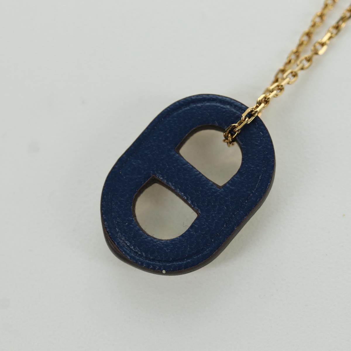 HERMES Au Maiyon Chaine d'Ancre Necklace metal Gold Auth LNZ841M