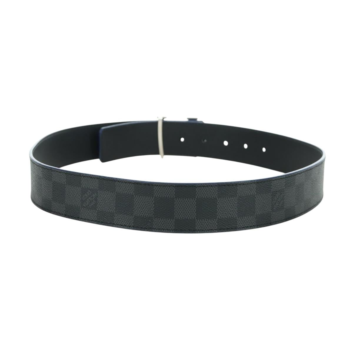 LOUIS VUITTON Damier Graphite Ceinture LV Printed Initials 40.2"" Auth LNZ847M
