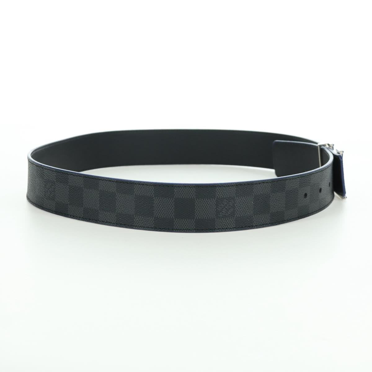 LOUIS VUITTON Damier Graphite Ceinture LV Printed Initials 40.2"" Auth LNZ847M