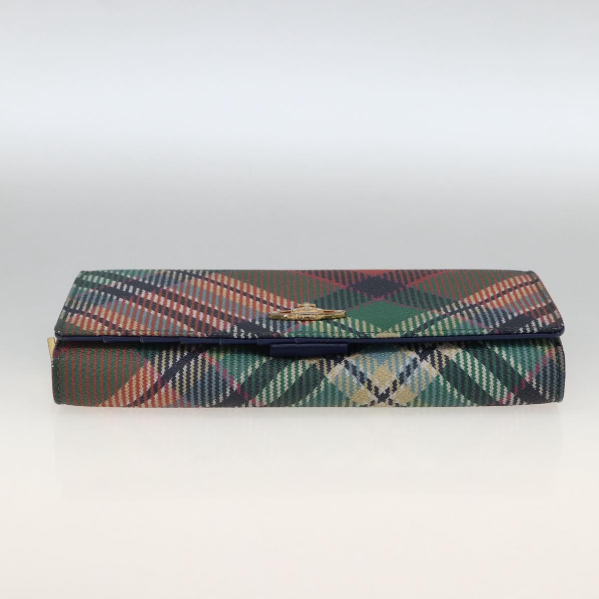 Vivienne Westwood Long Wallet PVC Multicolor Gold Auth LNZ856