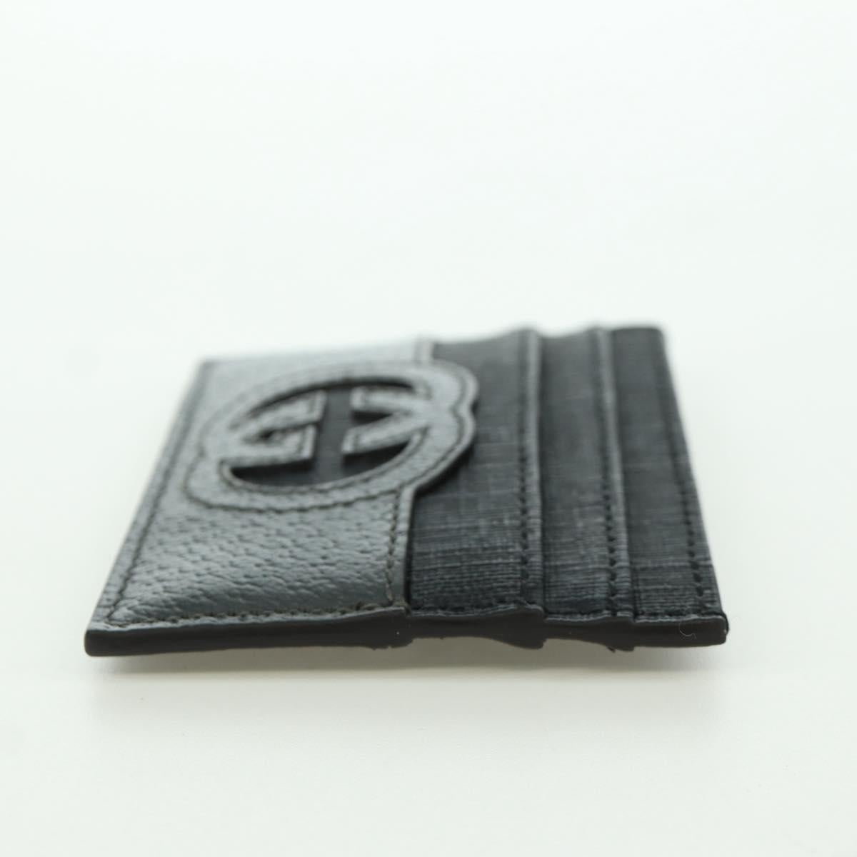 GUCCI GG Supreme Card Case PVC Black Auth LNZ857V