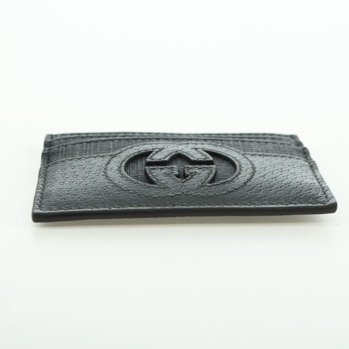 GUCCI GG Supreme Card Case PVC Black Auth LNZ857V