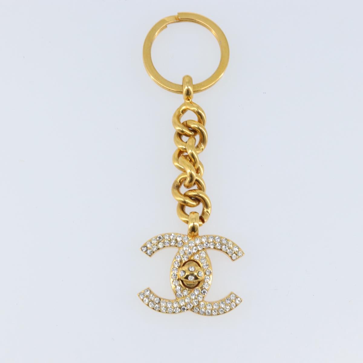CHANEL COCO Mark Key Holder metal Gold Tone CC Auth LNZ859V