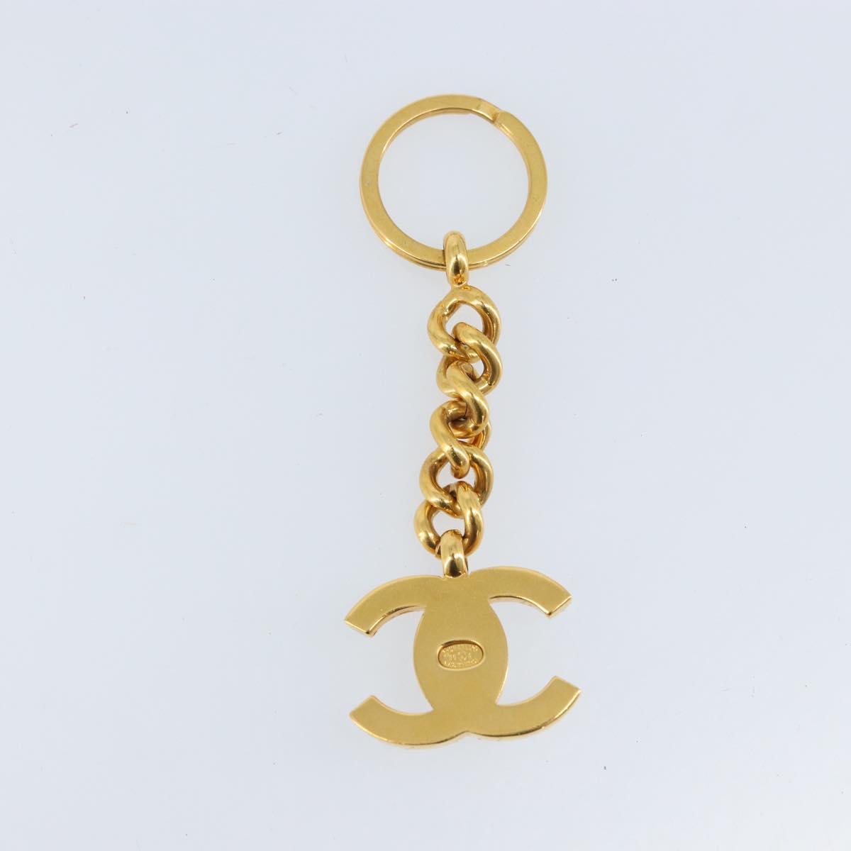 CHANEL COCO Mark Key Holder metal Gold Tone CC Auth LNZ859V
