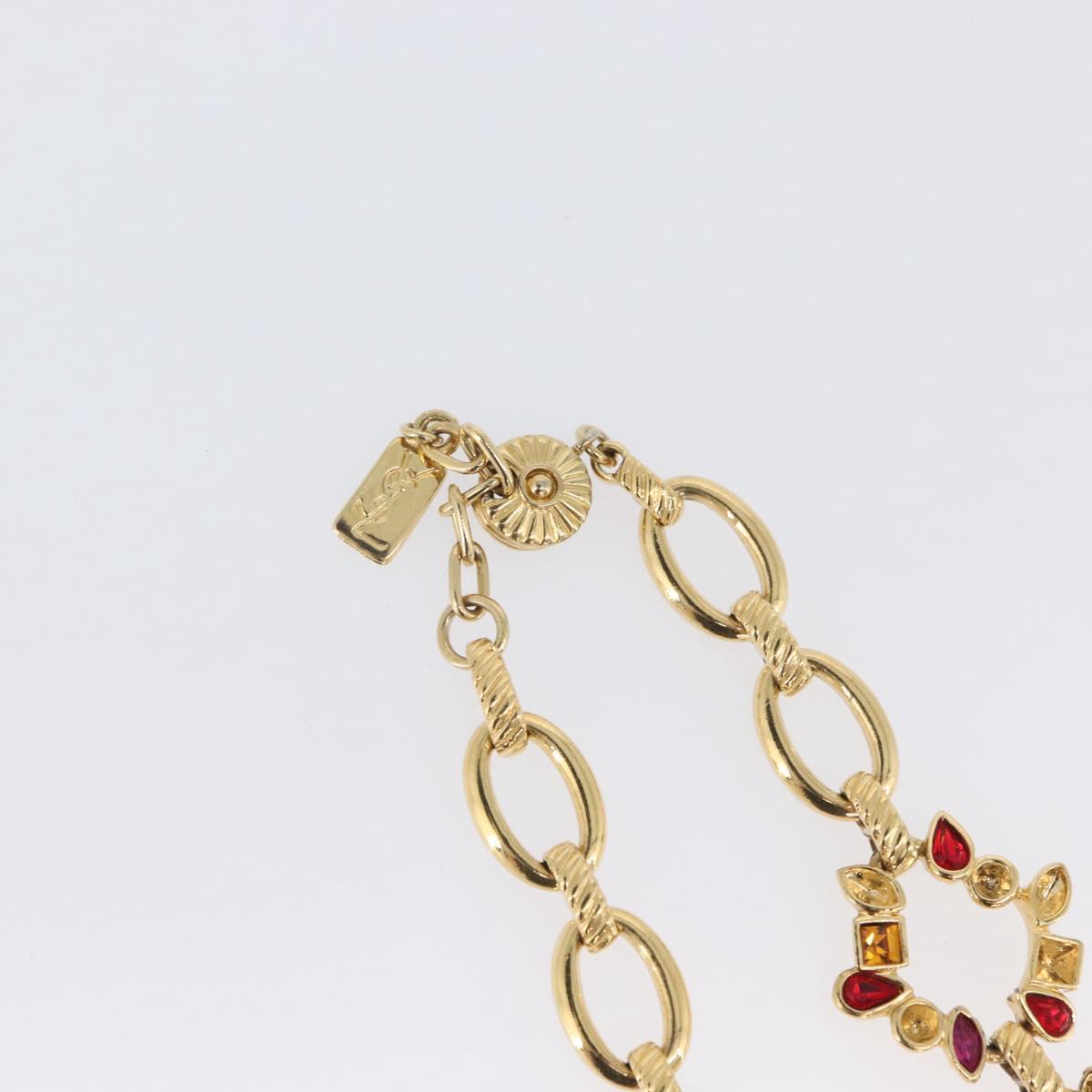 SAINT LAURENT Necklace metal Gold Tone Auth LNZ864