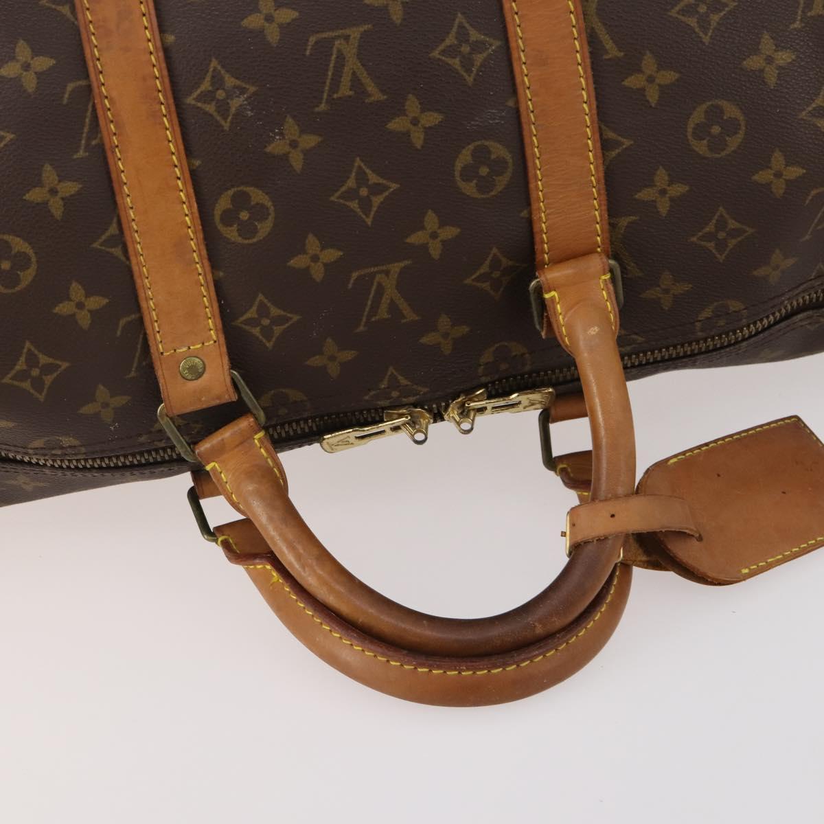 LOUIS VUITTON Monogram Keepall Bandouliere 55 Boston Bag M41414 LV Auth LNZ866