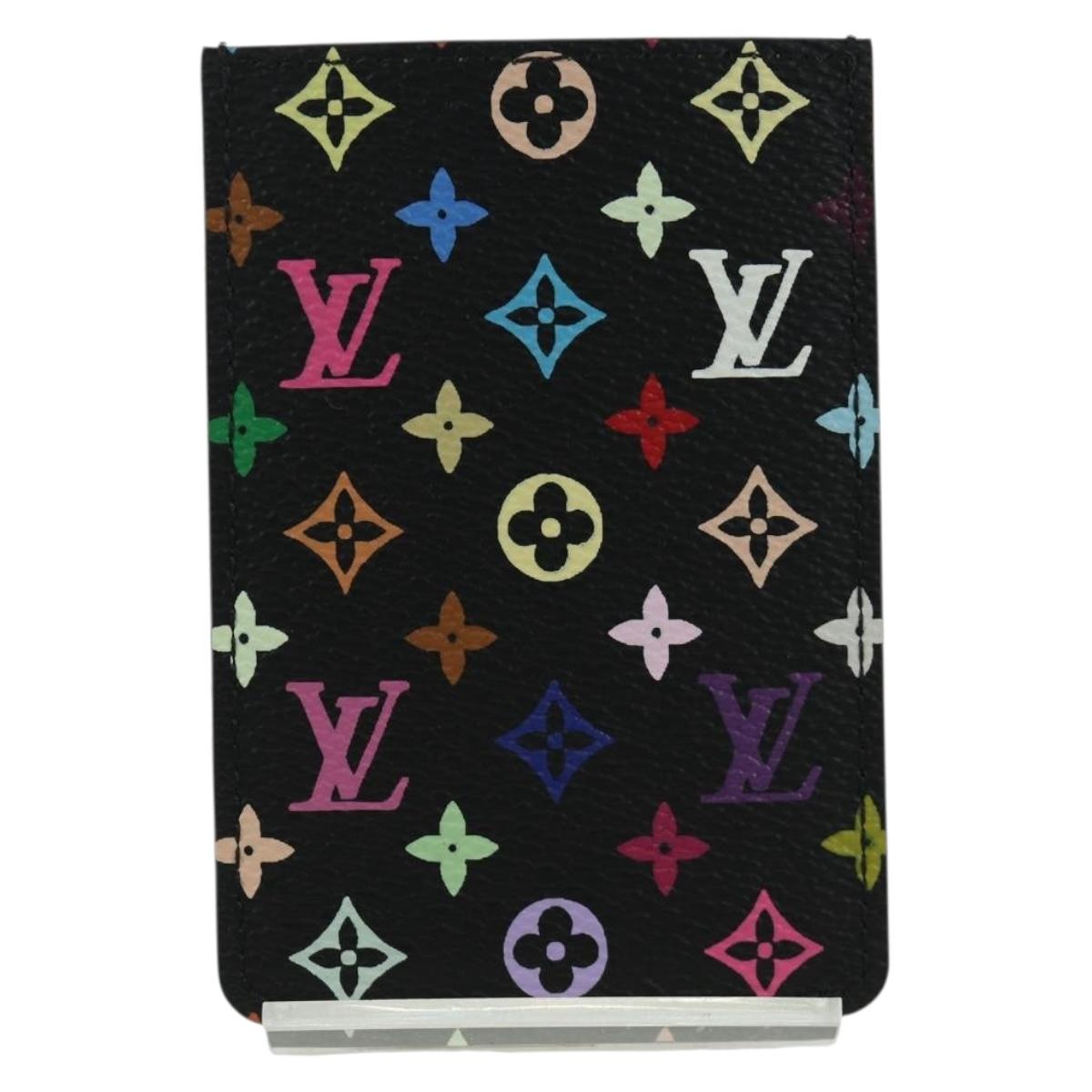 LOUIS VUITTON Monogram Multicolor Etui Hand Mirror Black M92650 LV Auth LNZ876A