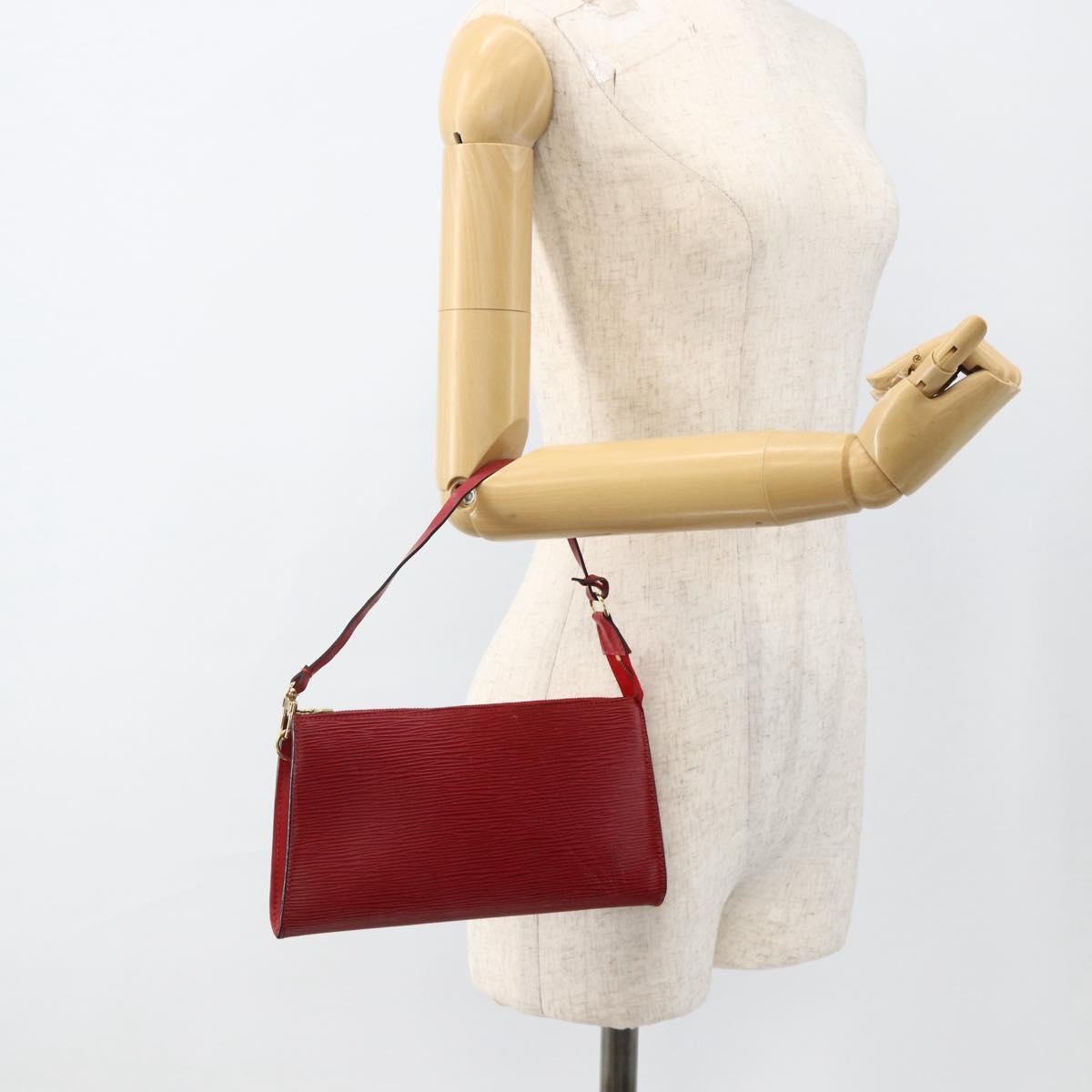 LOUIS VUITTON Epi Pochette Accessoires Pouch Red M52947 LV Auth LNZ958