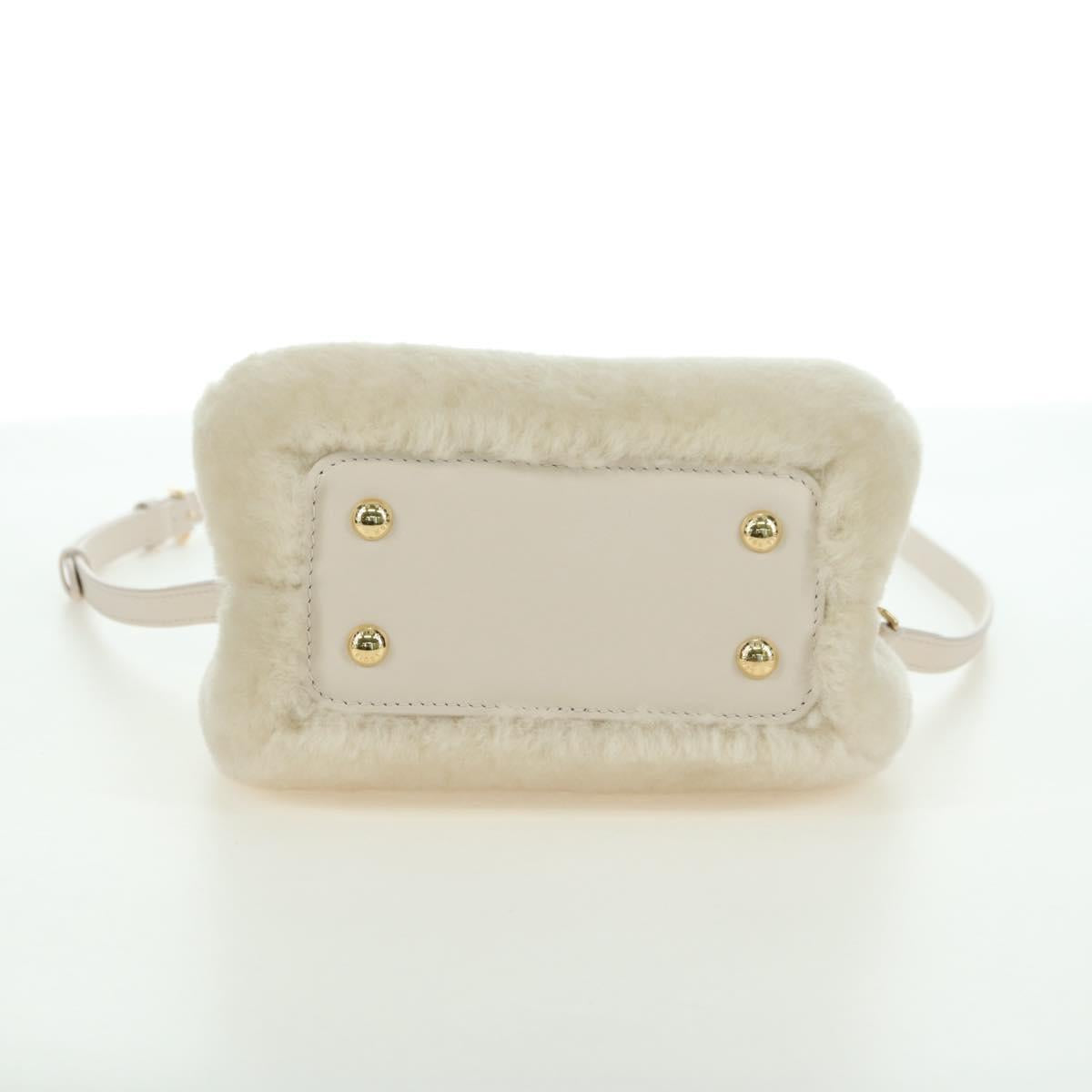 LOUIS VUITTON LV SKI Cozygram Capucines MINI Bag Wool Beige M26324 Auth LNZ969SM
