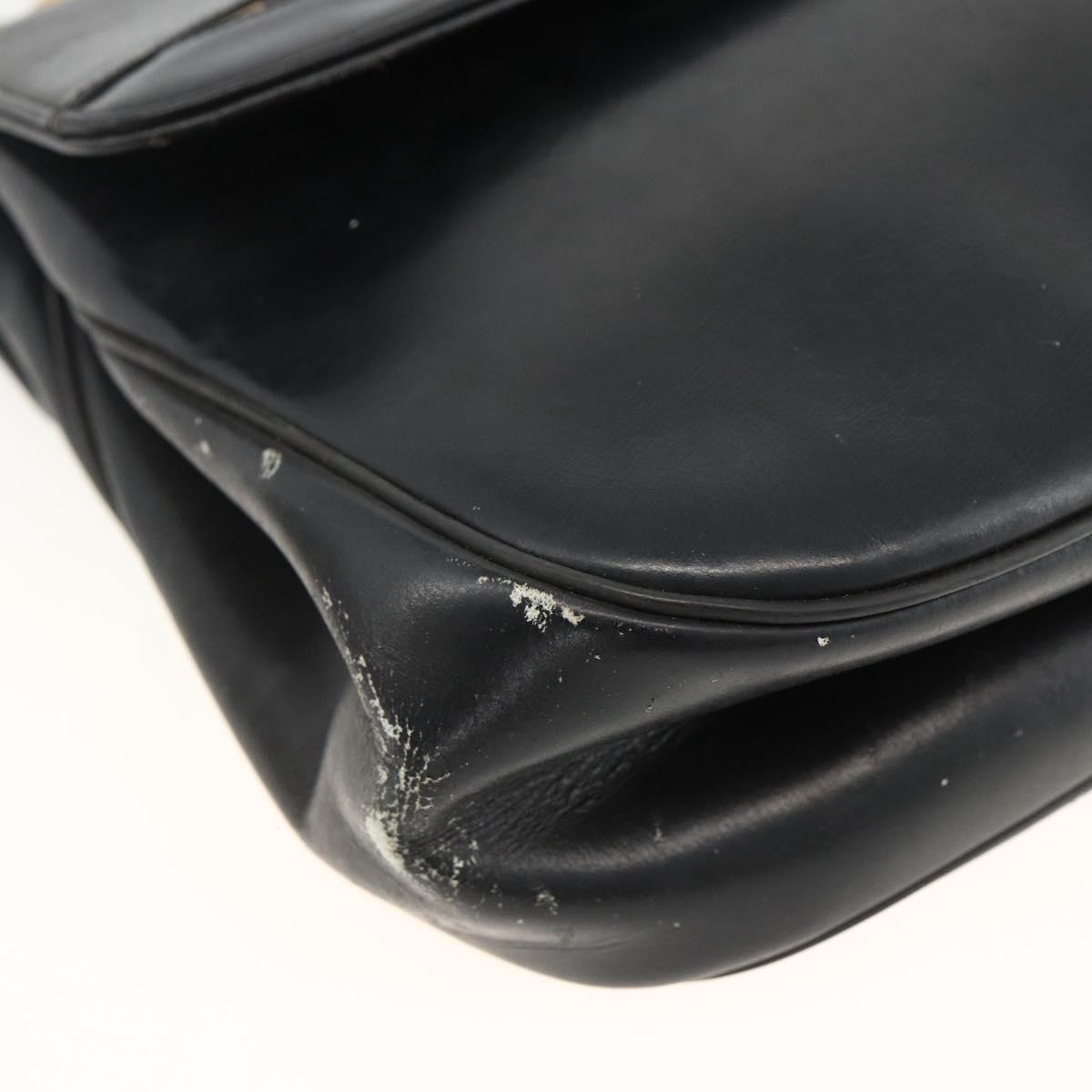 Christian Dior Trotter Canvas Hand Bag Leather Black Gold Auth LNZ970