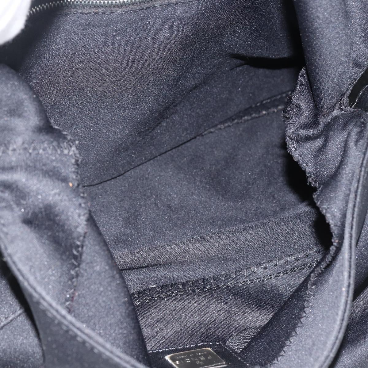 FENDI Mamma Baguette Shoulder Bag Nylon Black Silver Auth LNZ973