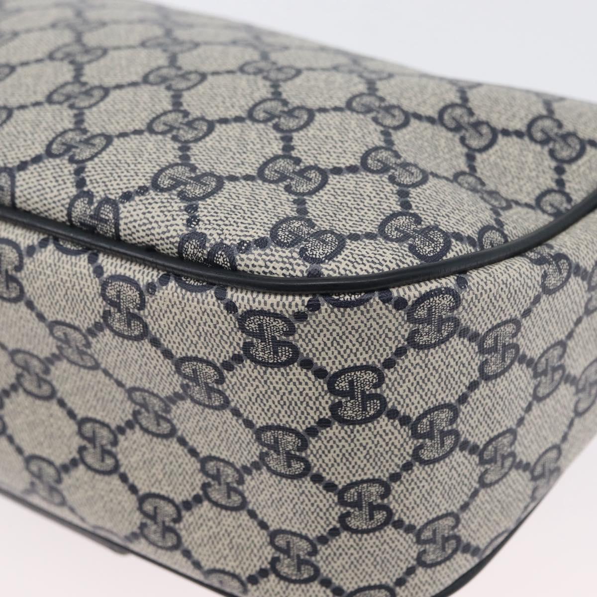 GUCCI GG Supreme Sherry Line Shoulder Bag PVC Navy Gold 89 02 032 Auth LNZ978