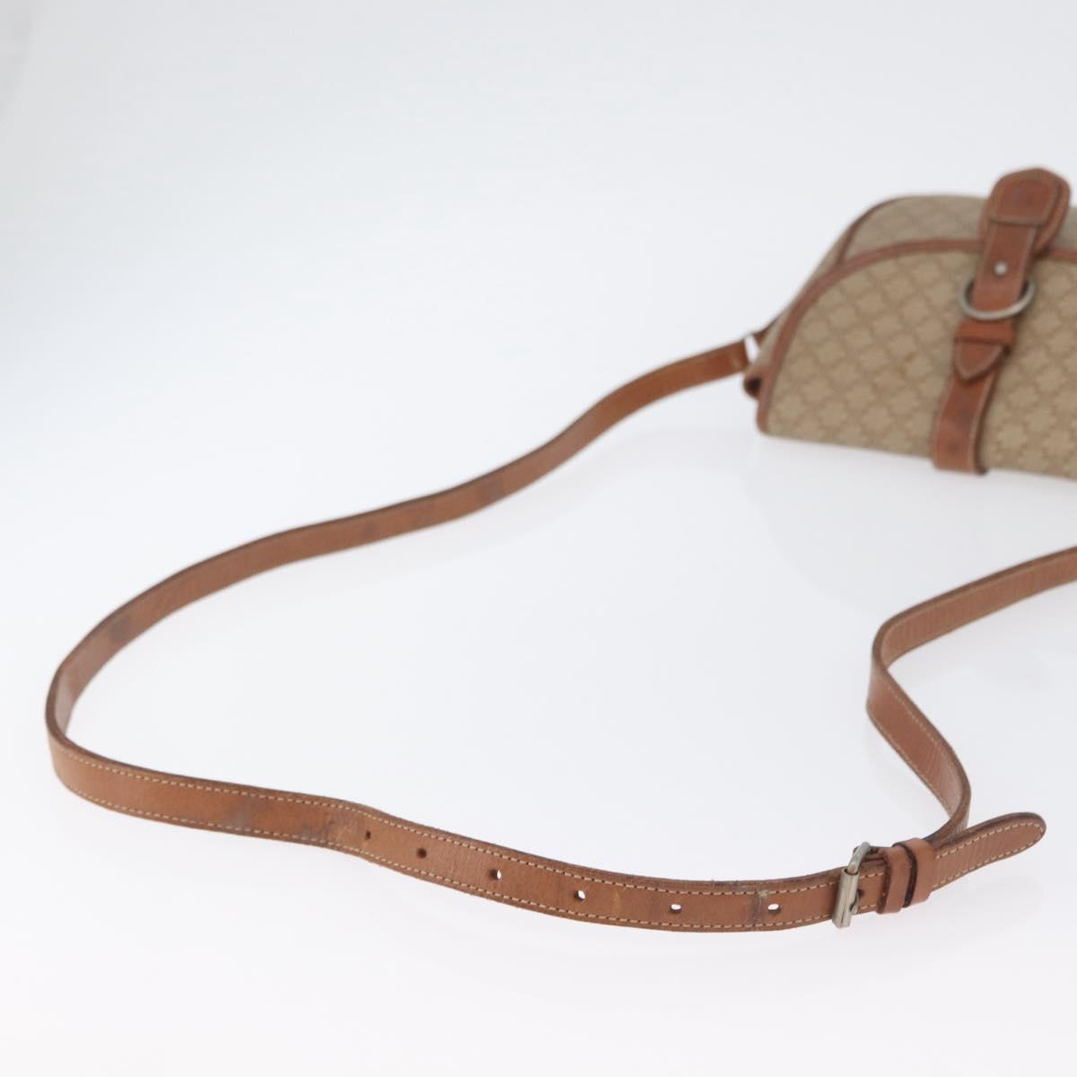 CELINE Macadam Canvas Shoulder Bag PVC Beige Gold Auth LNZ981