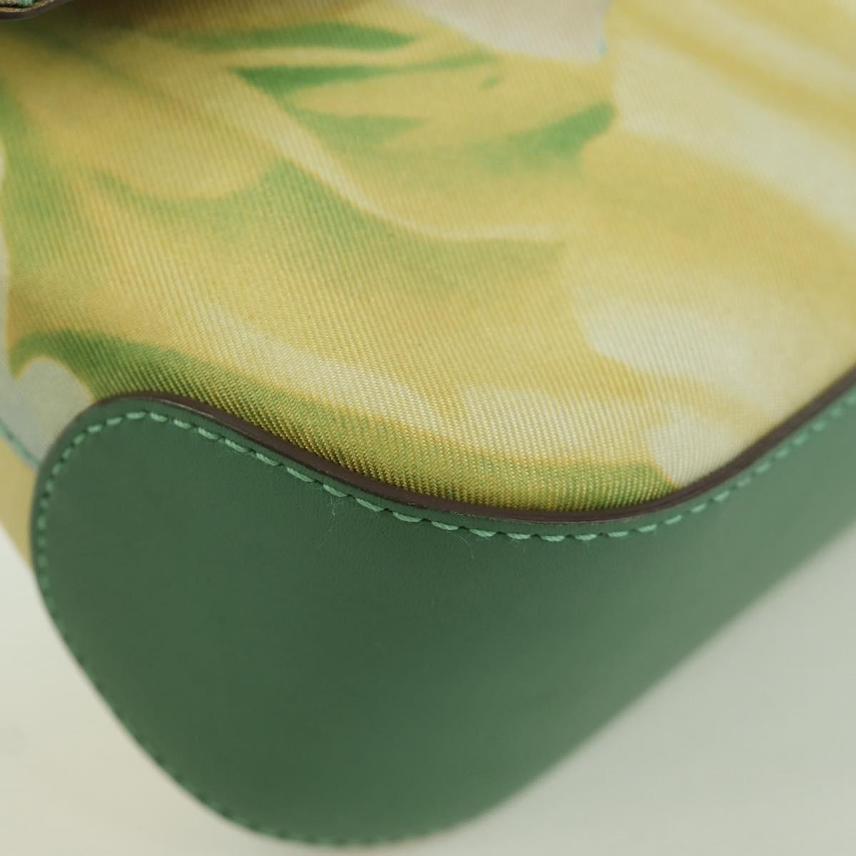 Salvatore Ferragamo Gancini Shoulder Bag Leather Green Gold Auth LNZ984A