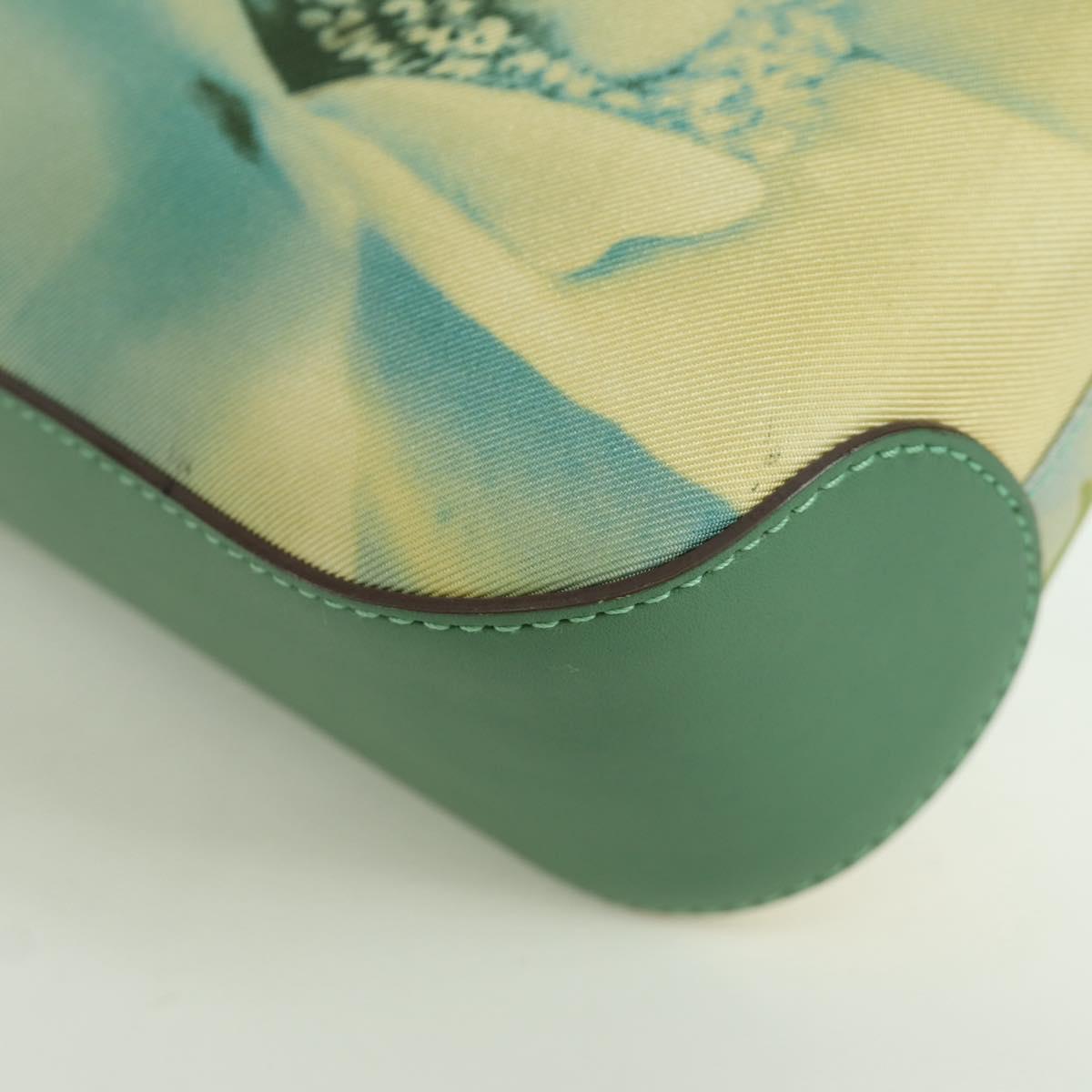 Salvatore Ferragamo Gancini Shoulder Bag Leather Green Gold Auth LNZ984A