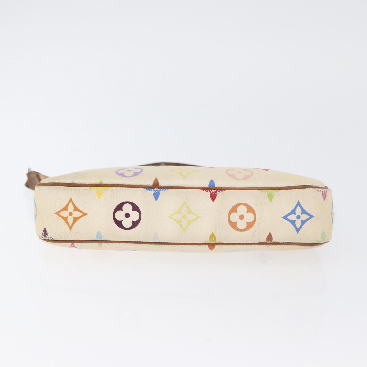LOUIS VUITTON Multicolor Pochette Accessoires Pouch White M92649 Auth LNZ992