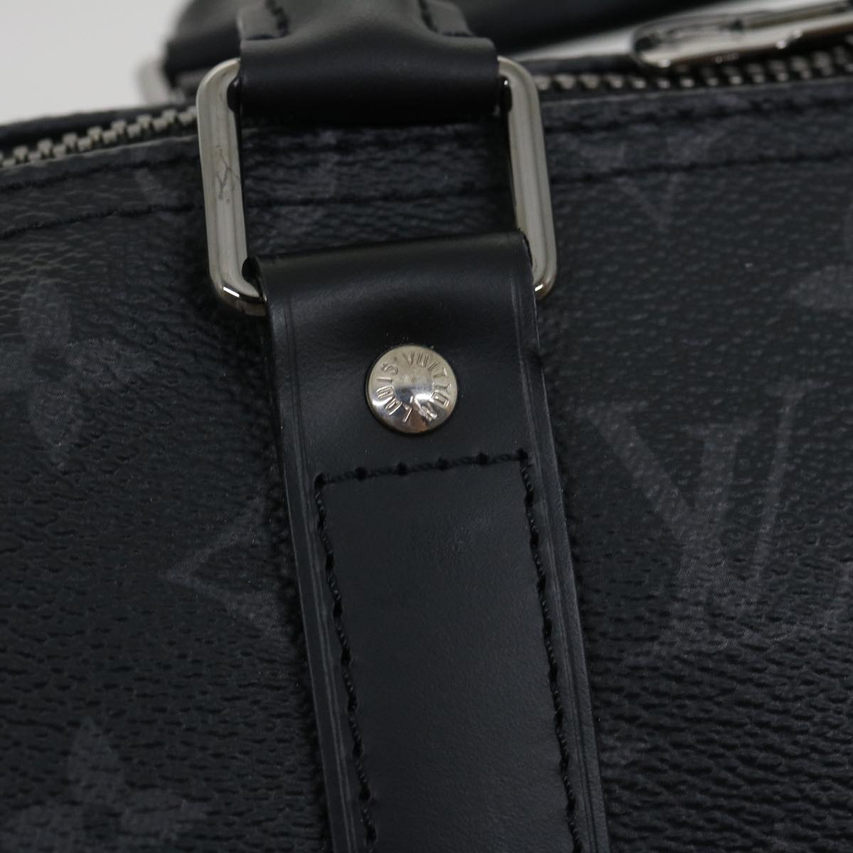 LOUIS VUITTON Eclipse Split Keepall Bandouliere 50 Boston Bag M43817 Auth 67489S