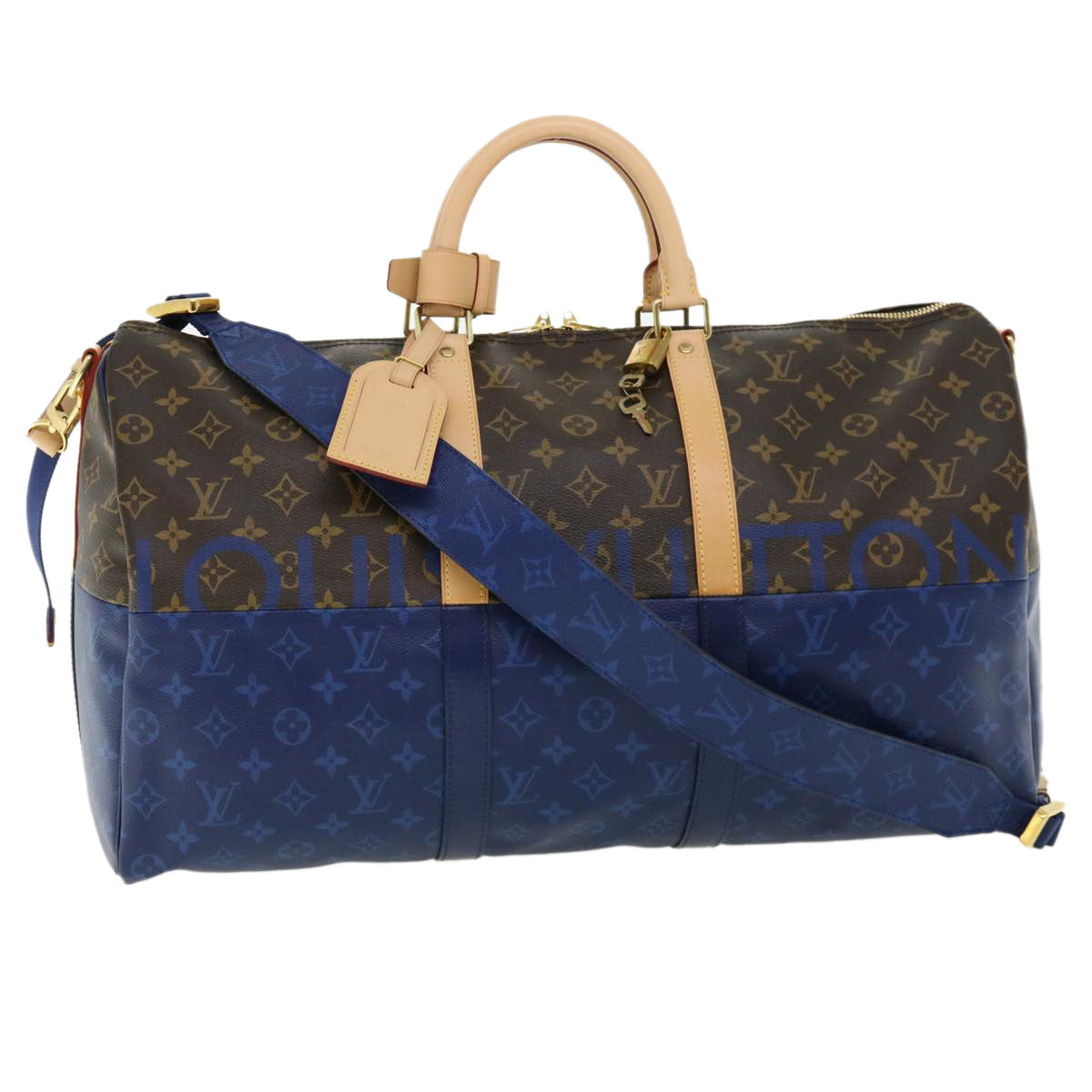 LOUIS VUITTON Monogram split Keepall Bandouliere 50 Boston Bag M43861 67497S