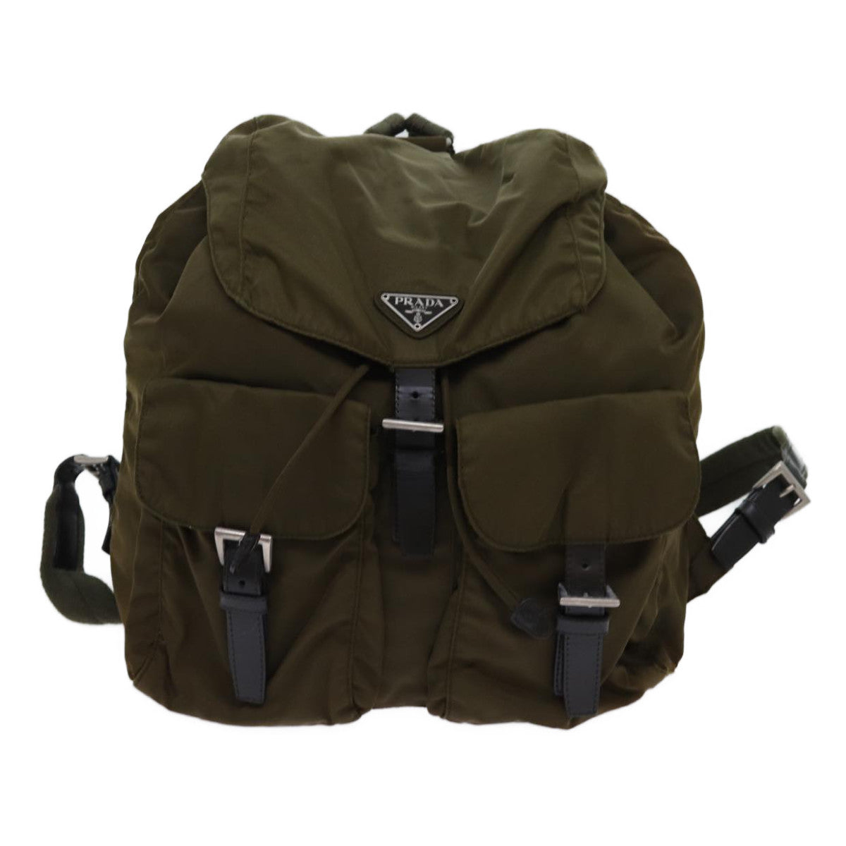 PRADA Backpack Nylon Khaki Auth mr019