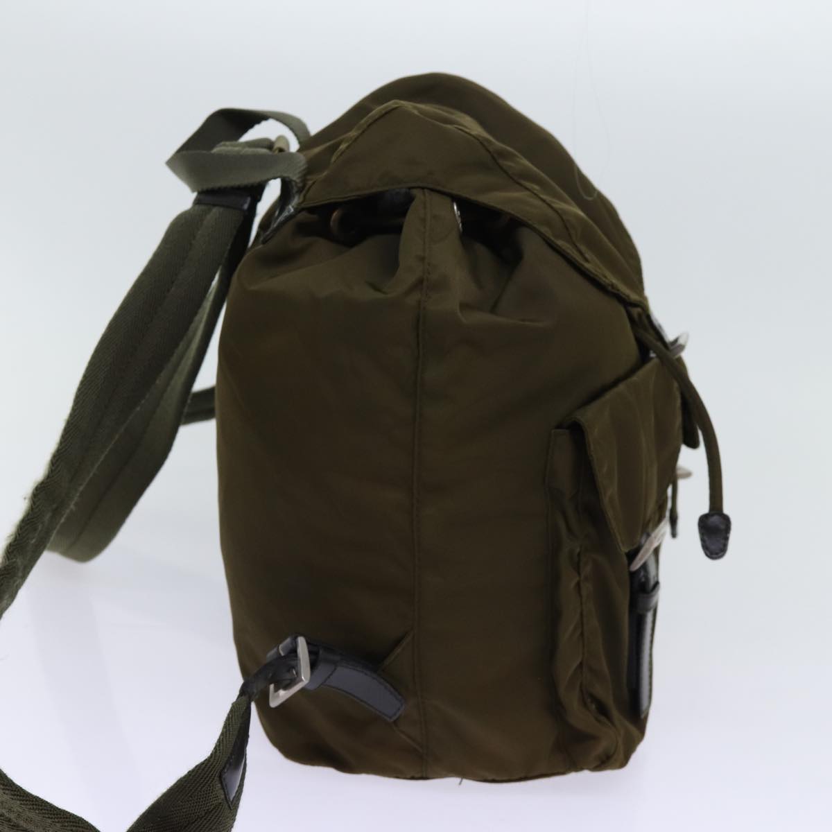 PRADA Backpack Nylon Khaki Auth mr019