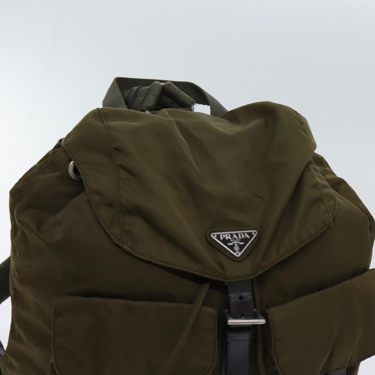 PRADA Backpack Nylon Khaki Auth mr019