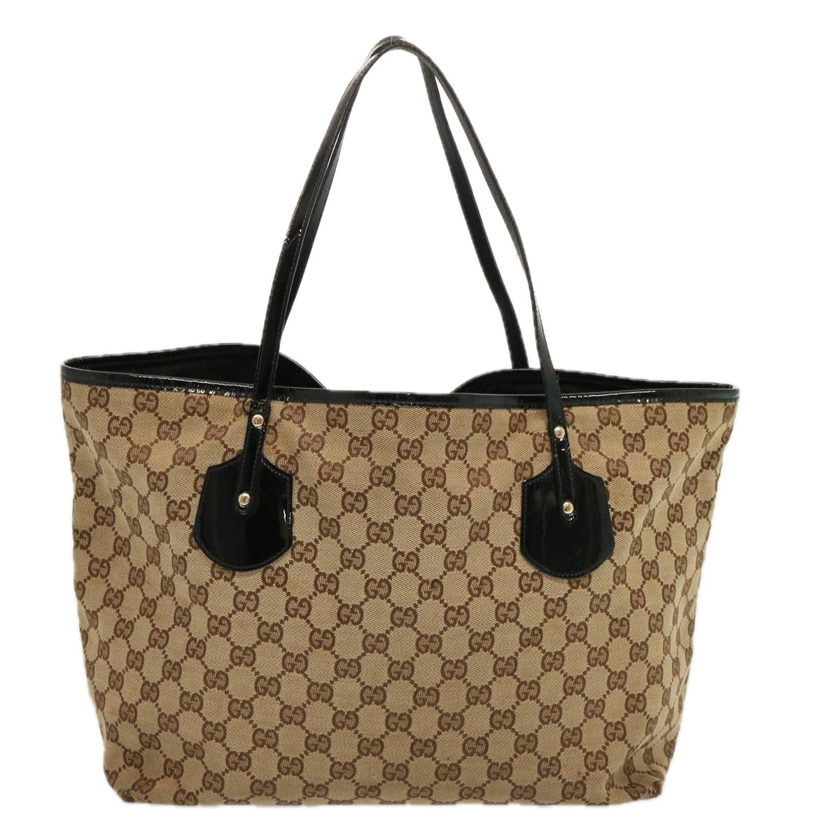 GUCCI GG Canvas Tote Bag Beige 211975 Auth mr037