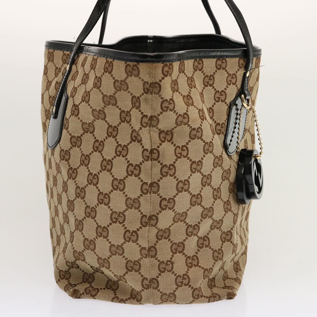 GUCCI GG Canvas Tote Bag Beige 211975 Auth mr037