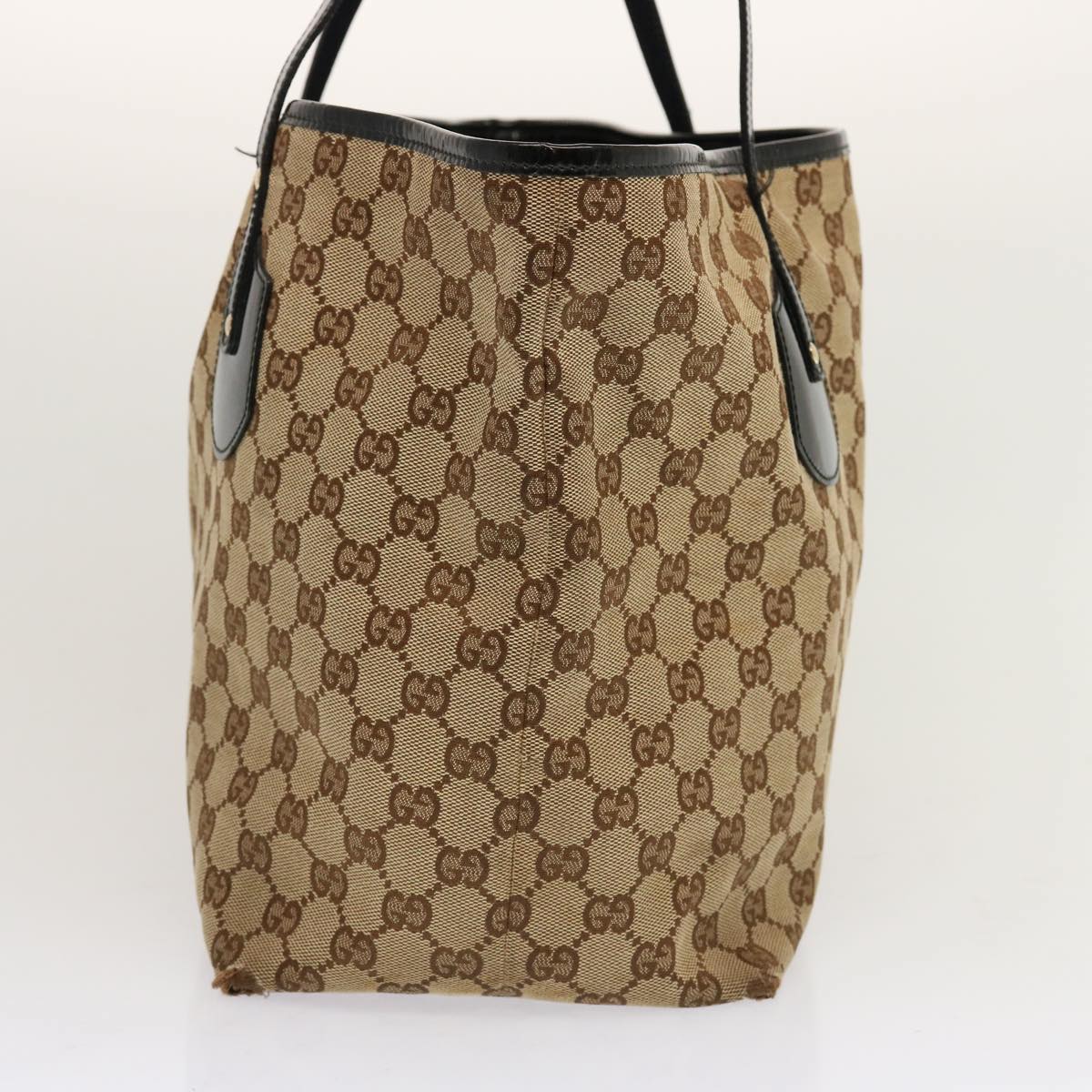 GUCCI GG Canvas Tote Bag Beige 211975 Auth mr037