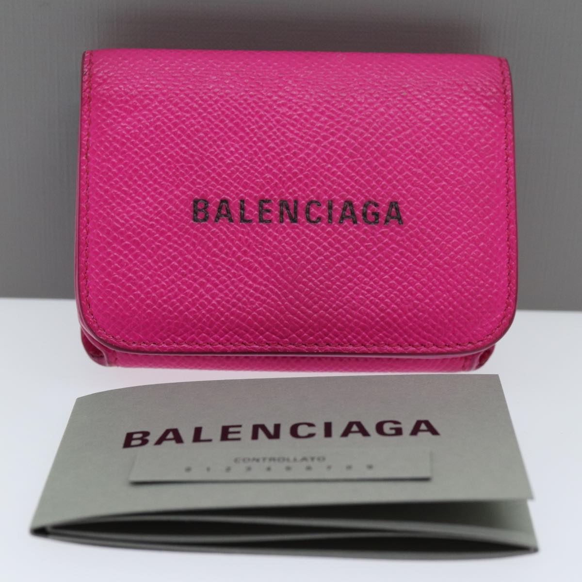 BALENCIAGA Wallet Leather Pink 593813 Auth mr046