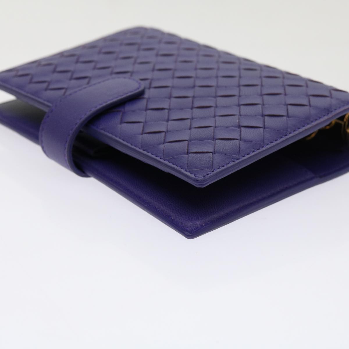 BOTTEGAVENETA INTRECCIATO agenda Day Planner Cover Leather Purple Auth mr053