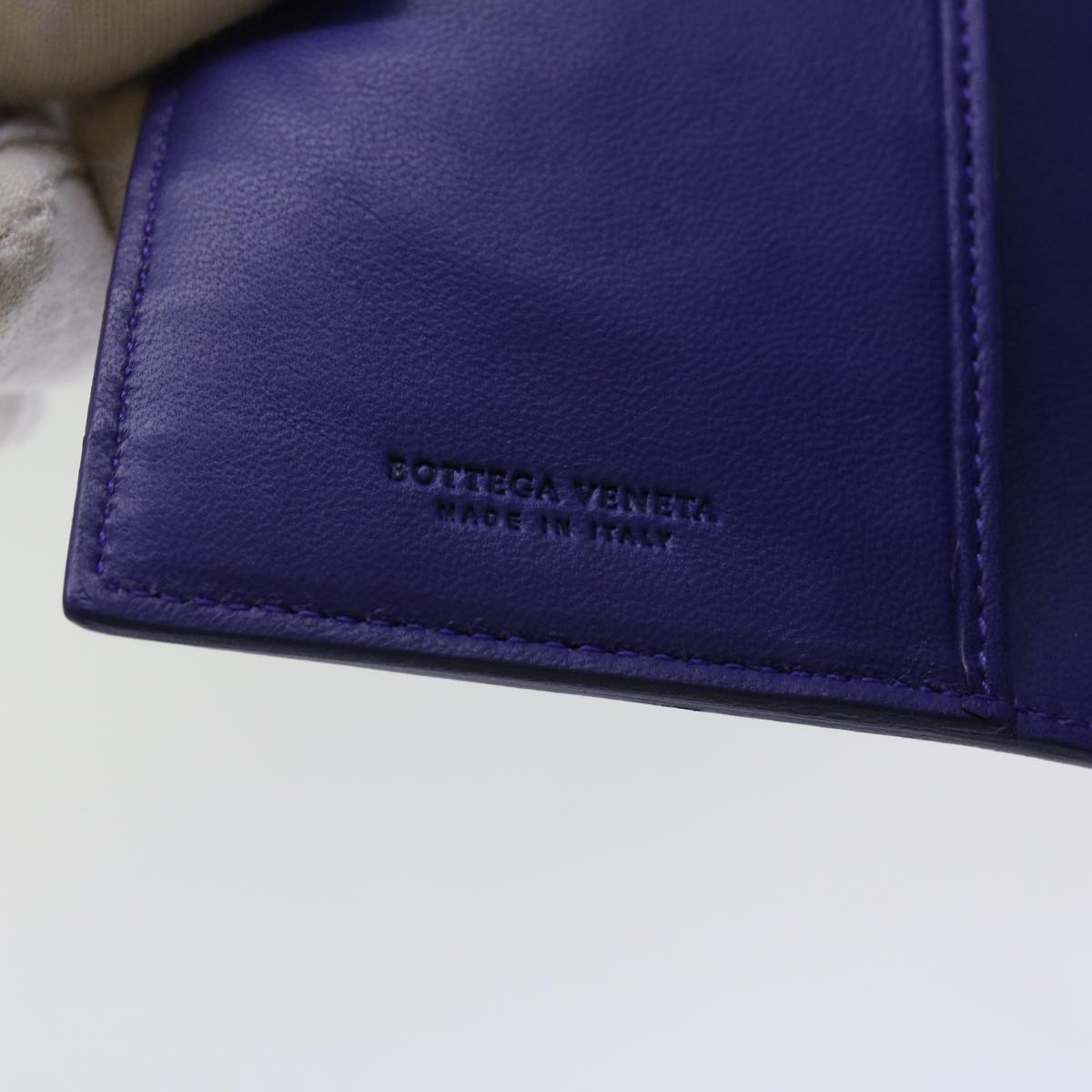 BOTTEGAVENETA INTRECCIATO agenda Day Planner Cover Leather Purple Auth mr053