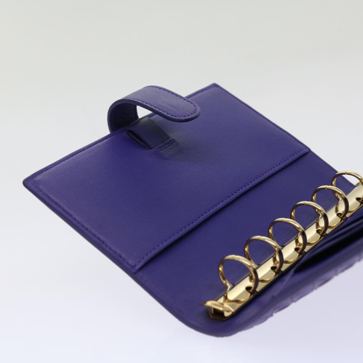 BOTTEGAVENETA INTRECCIATO agenda Day Planner Cover Leather Purple Auth mr053