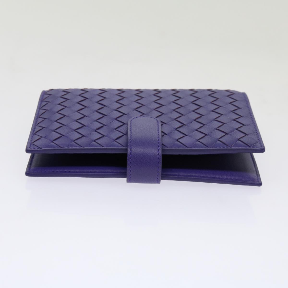 BOTTEGAVENETA INTRECCIATO agenda Day Planner Cover Leather Purple Auth mr053