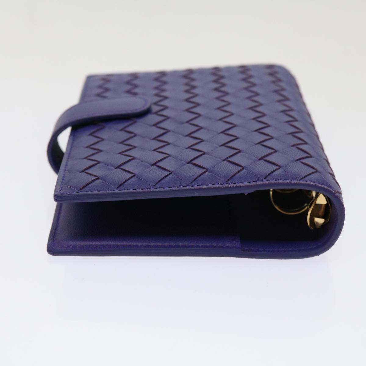 BOTTEGAVENETA INTRECCIATO agenda Day Planner Cover Leather Purple Auth mr053