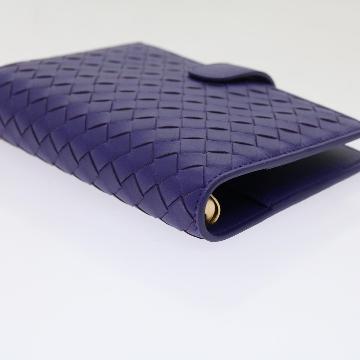 BOTTEGAVENETA INTRECCIATO agenda Day Planner Cover Leather Purple Auth mr053