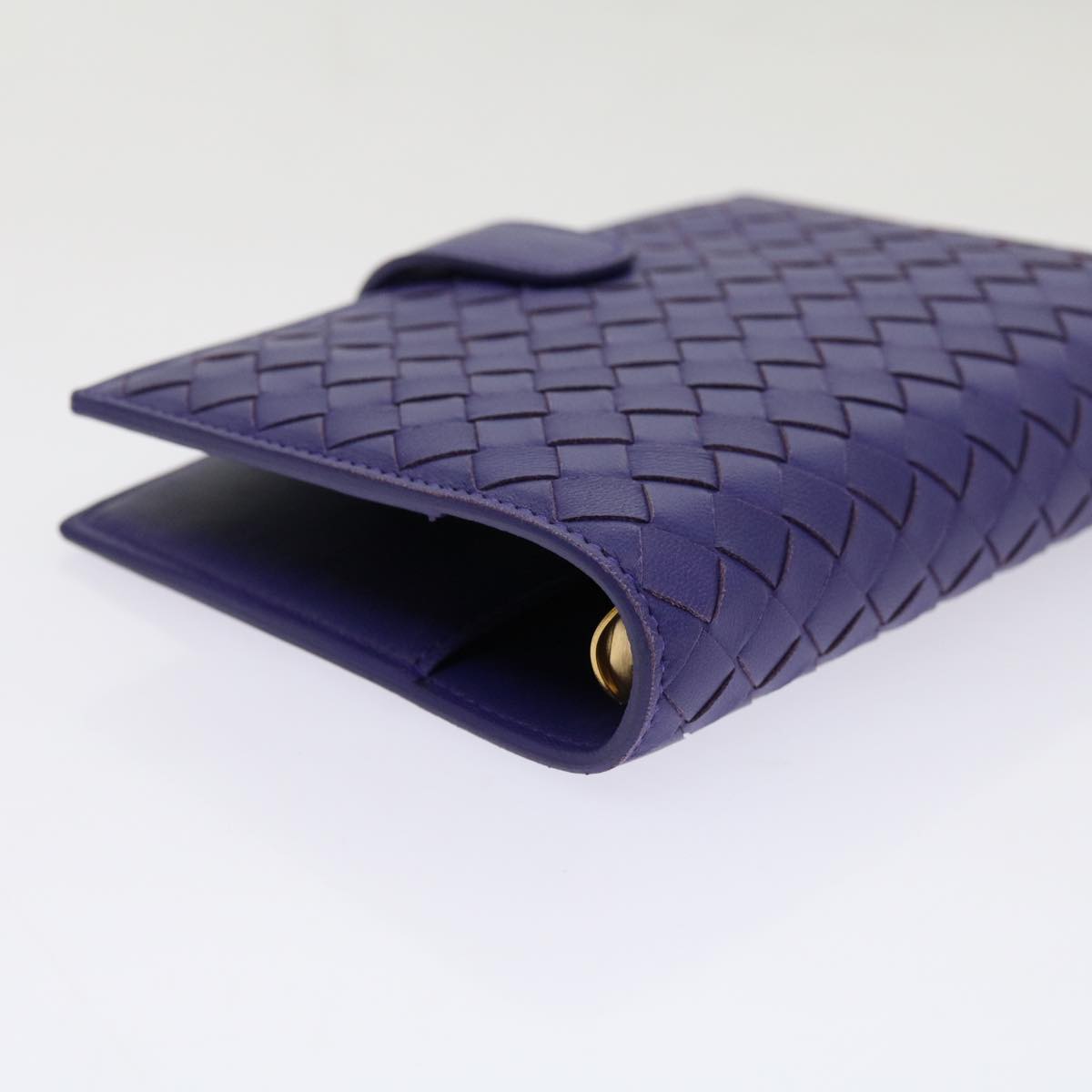 BOTTEGAVENETA INTRECCIATO agenda Day Planner Cover Leather Purple Auth mr053