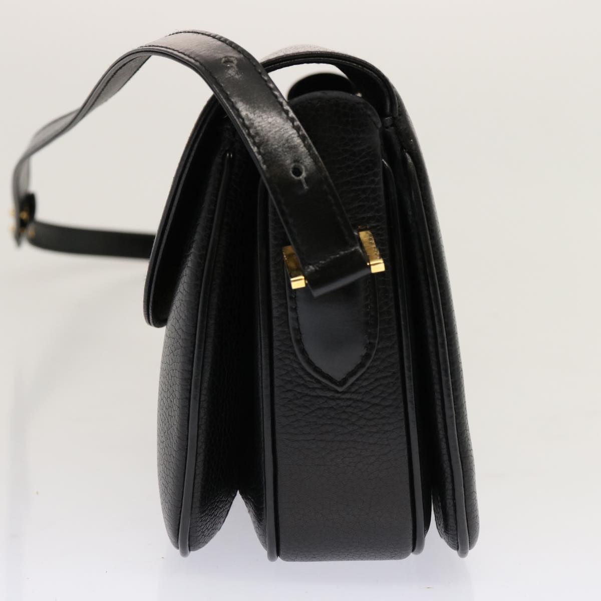 BALLY Shoulder Bag Leather Black Auth mr064