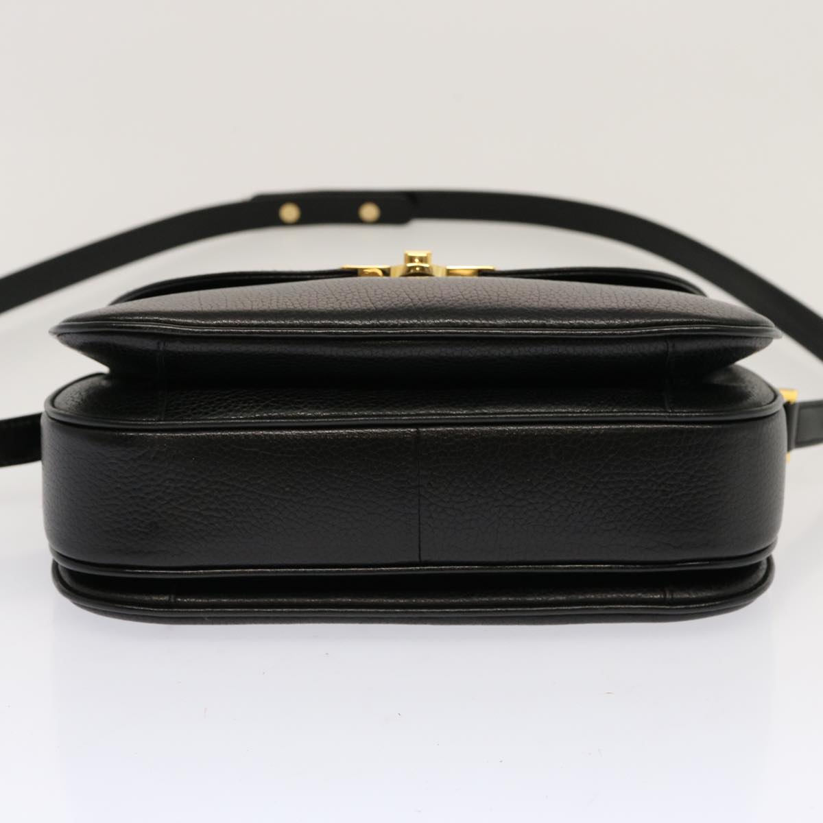 BALLY Shoulder Bag Leather Black Auth mr064