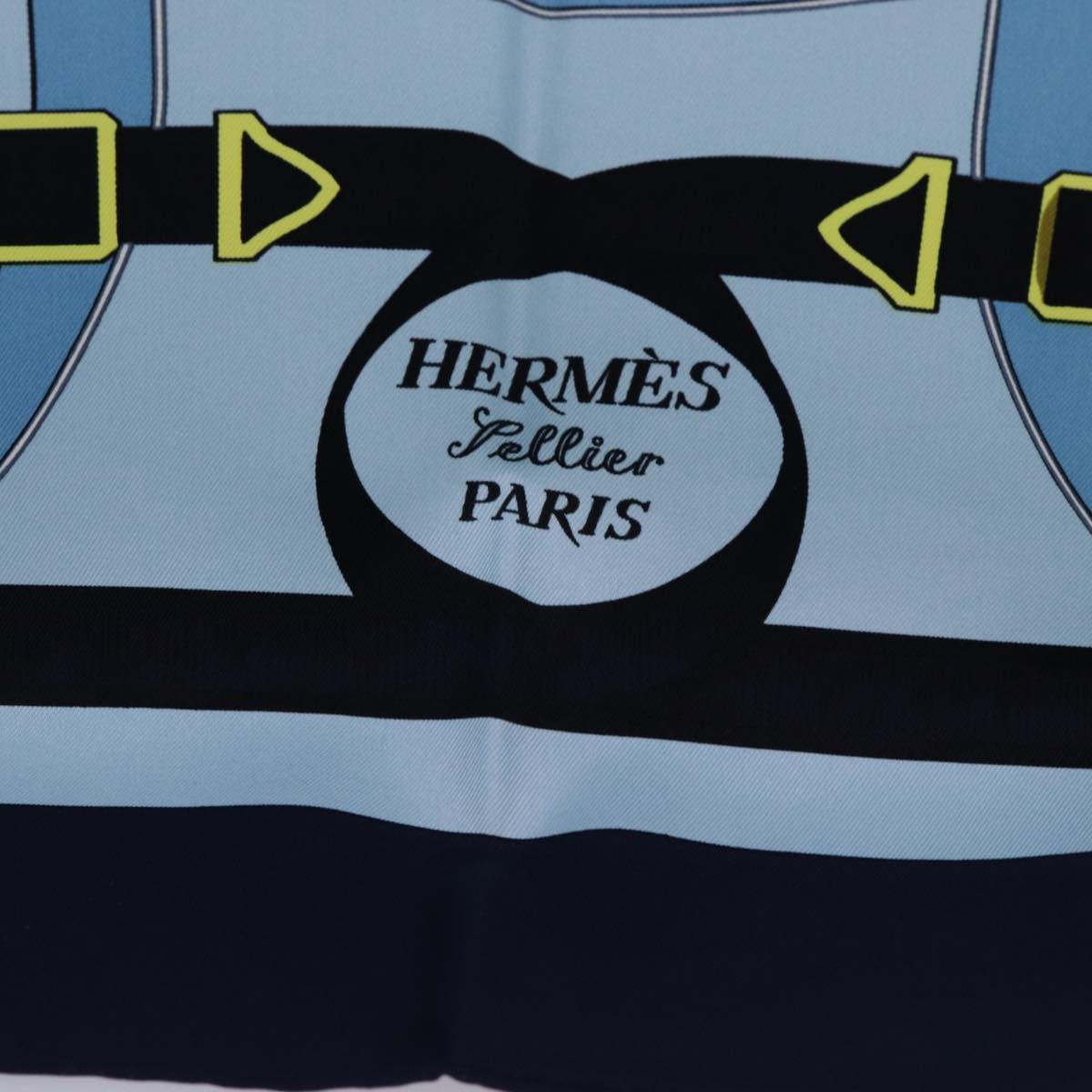 HERMES Carre 90 Eperon d'Or Scarf Silk Navy Auth mr068