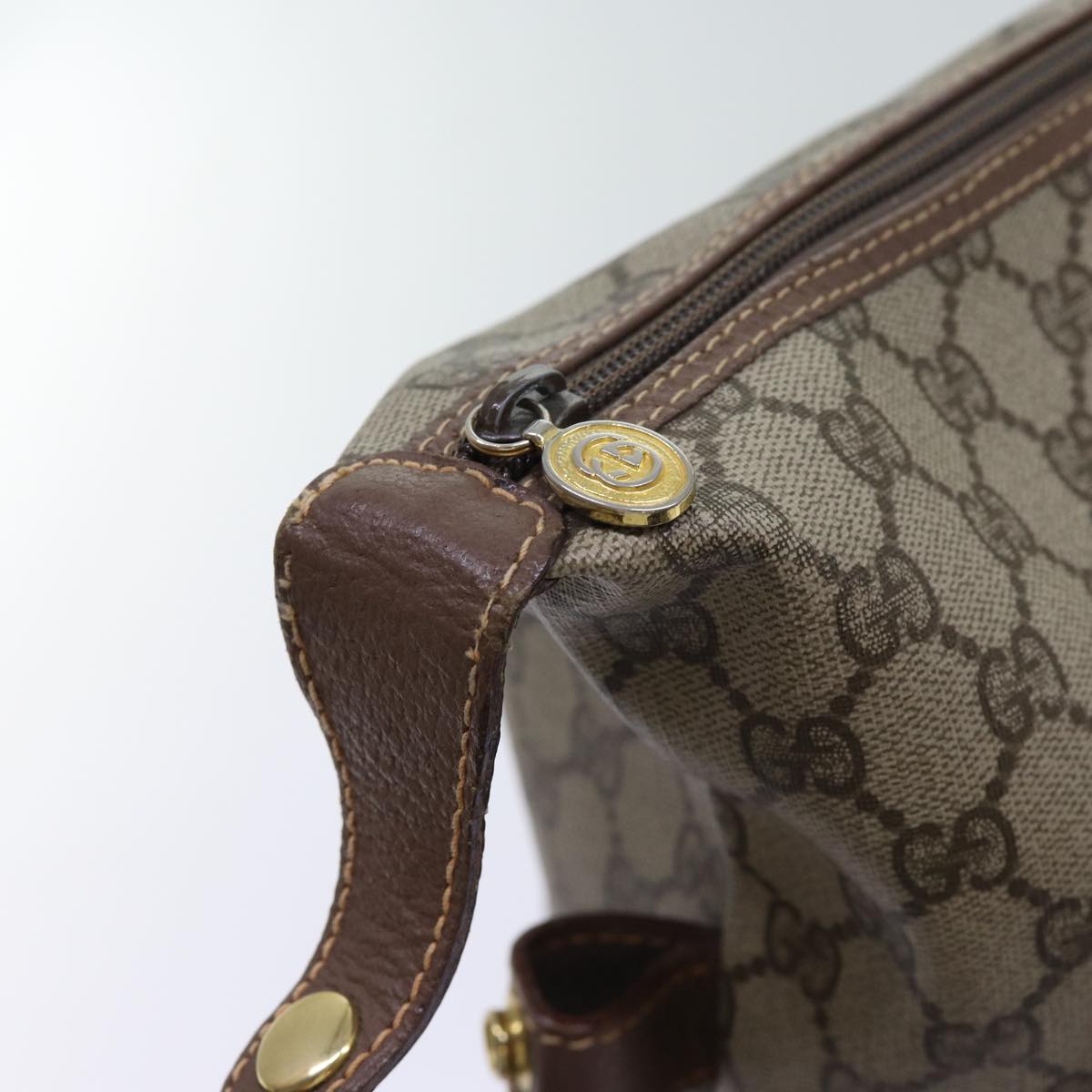 GUCCI GG Canvas Tote Bag PVC Beige Auth mr073