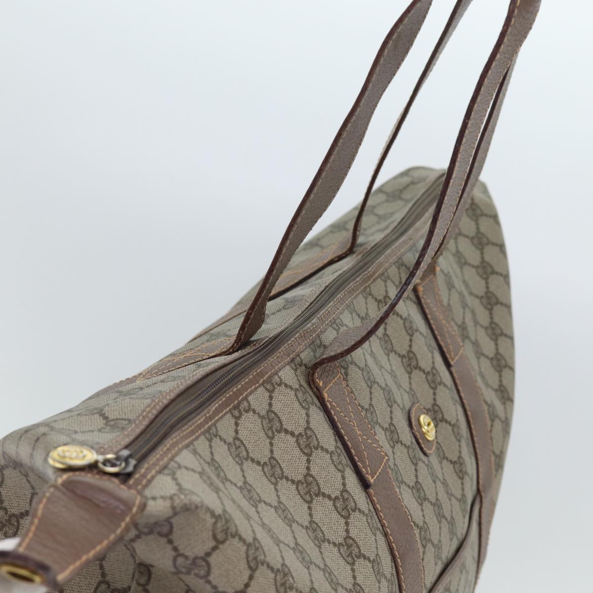 GUCCI GG Canvas Tote Bag PVC Beige Auth mr073