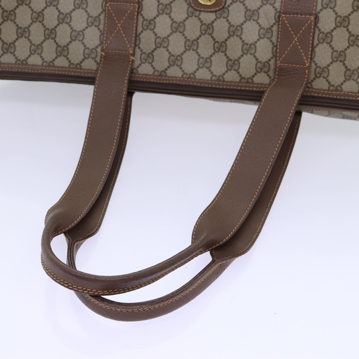 GUCCI GG Canvas Tote Bag PVC Beige Auth mr073