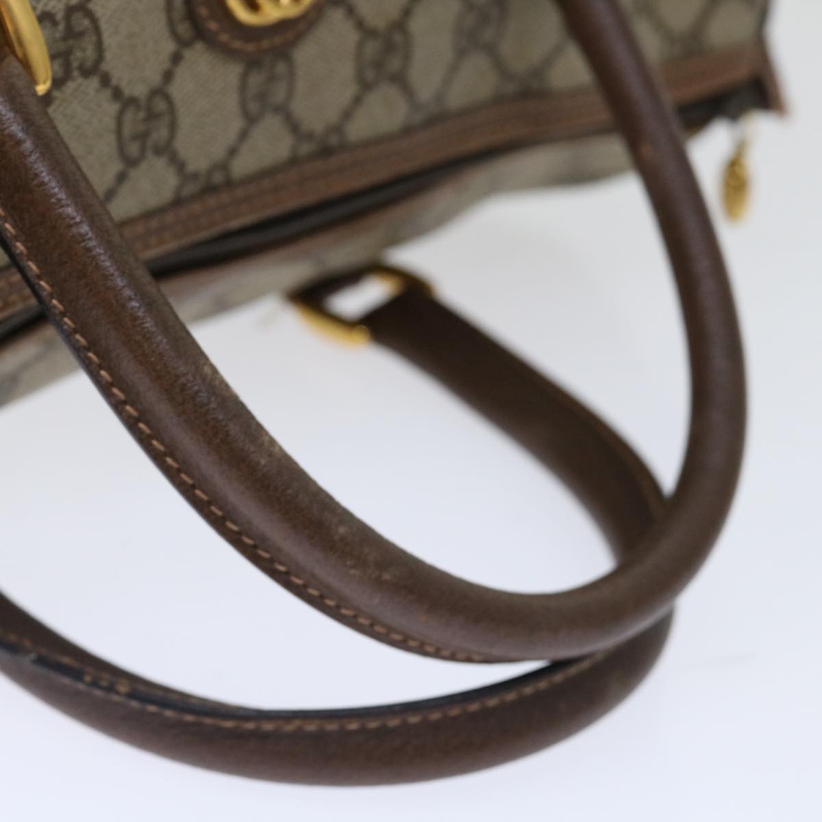 GUCCI GG Supreme Hand Bag PVC Beige Auth mr095