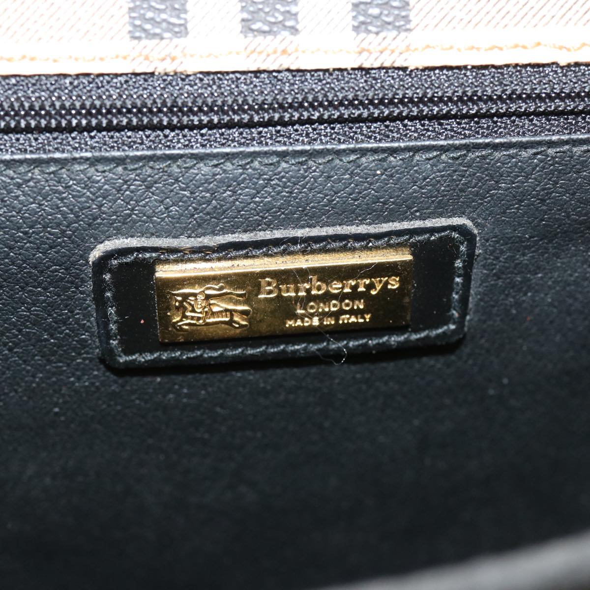 Burberrys Nova Check Hand Bag PVC 2way Beige Auth mr100