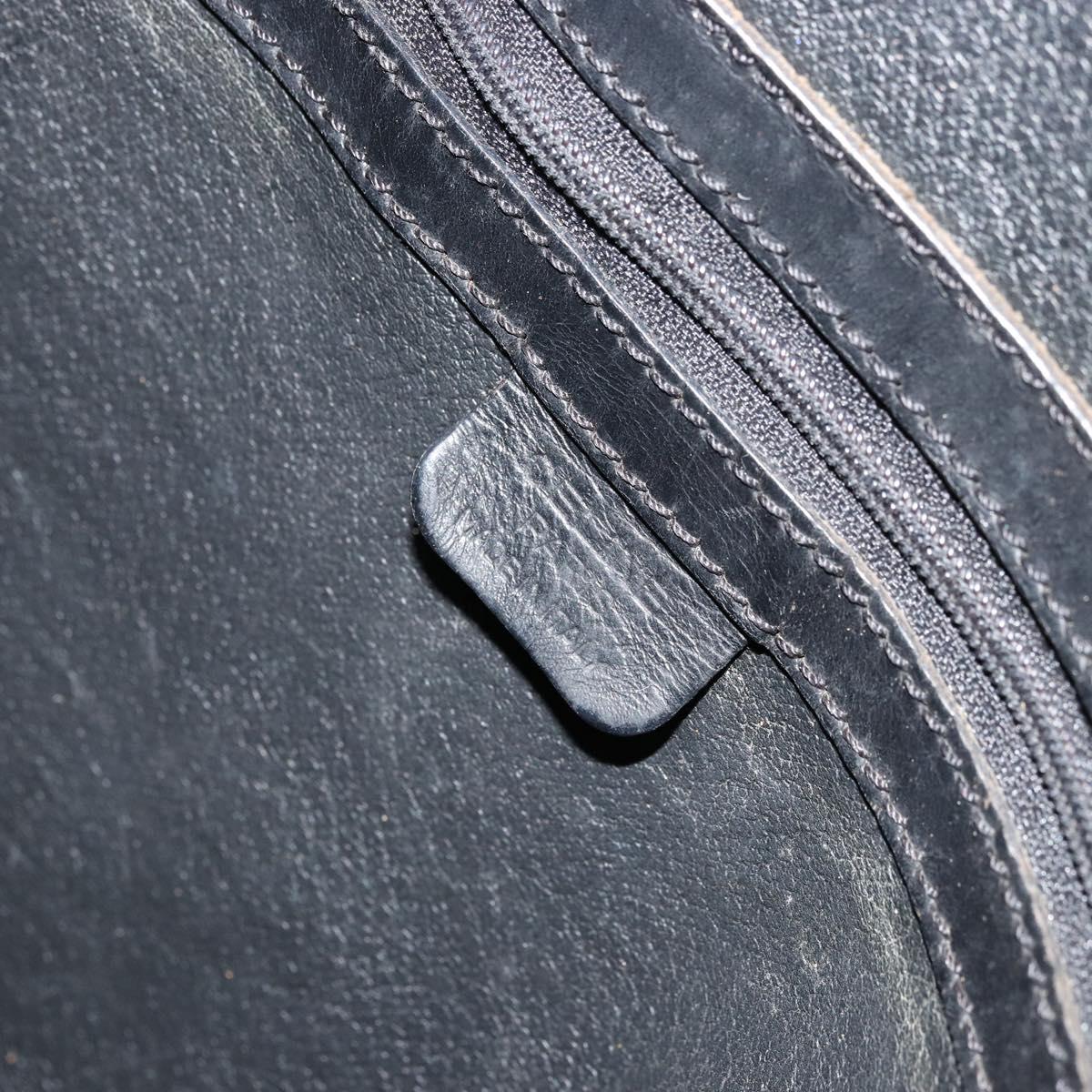 CELINE Macadam Canvas Shoulder Bag PVC Leather Black Gold Auth mr1013
