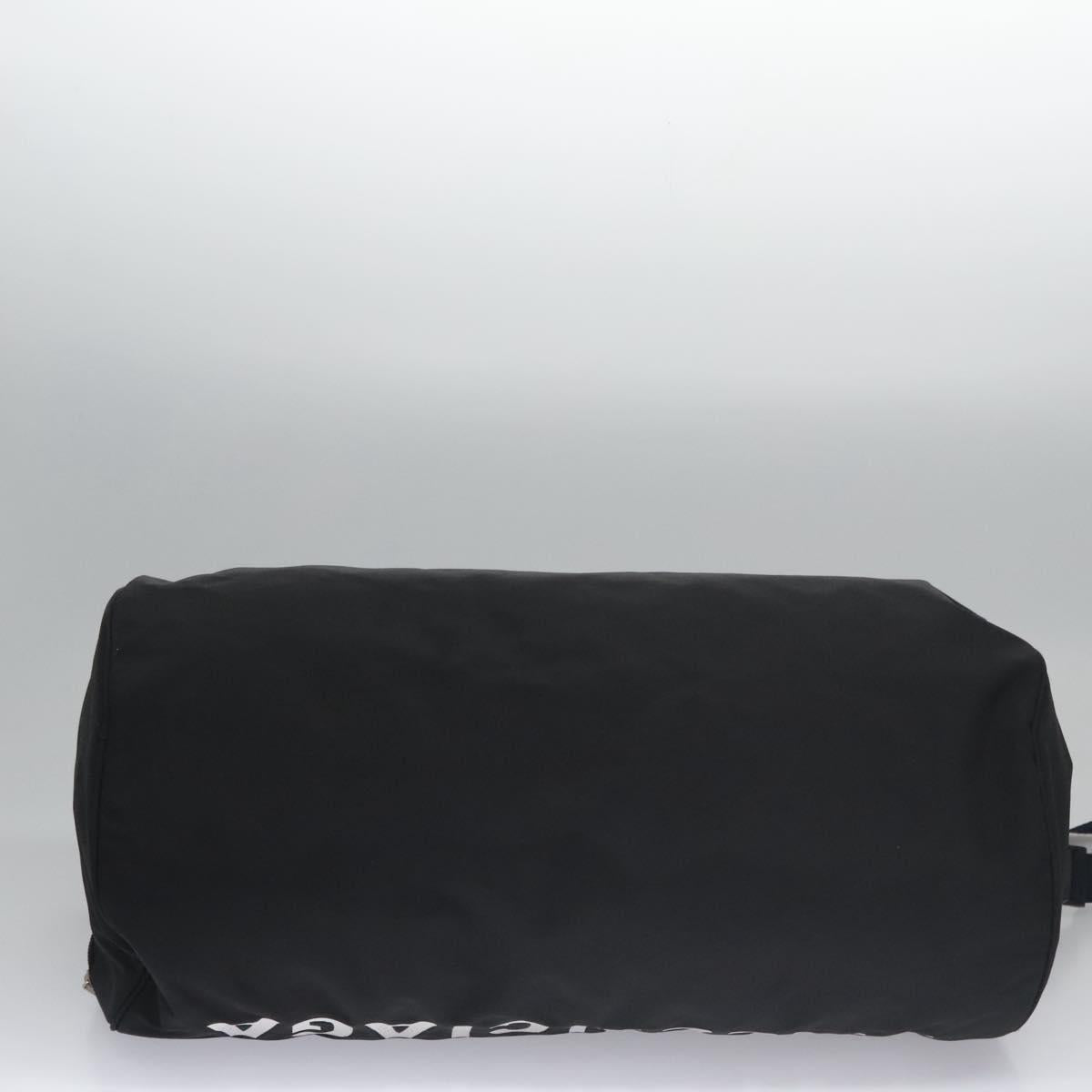 BALENCIAGA Boston Bag Canvas Black Silver Auth mr1018V