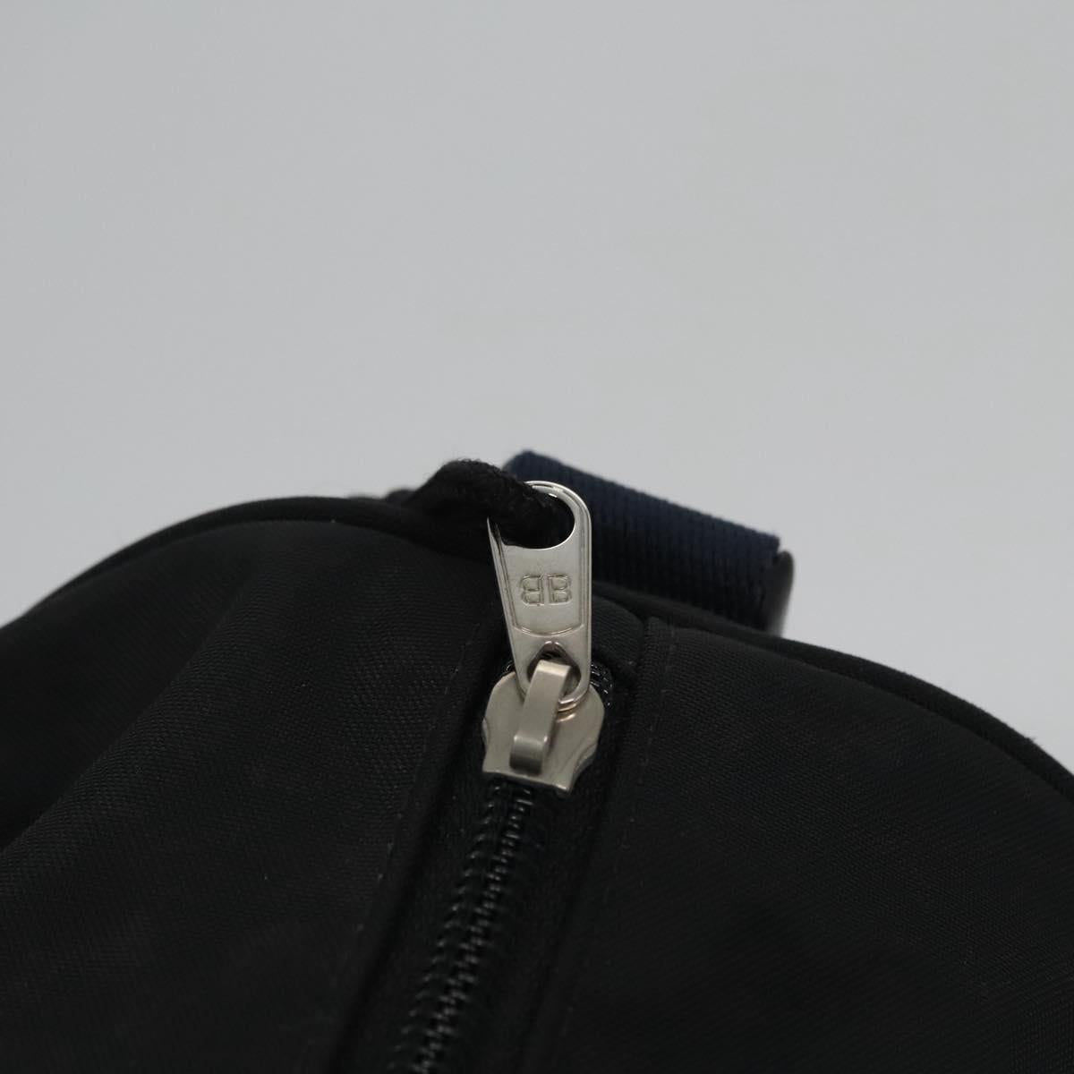 BALENCIAGA Boston Bag Canvas Black Silver Auth mr1018V