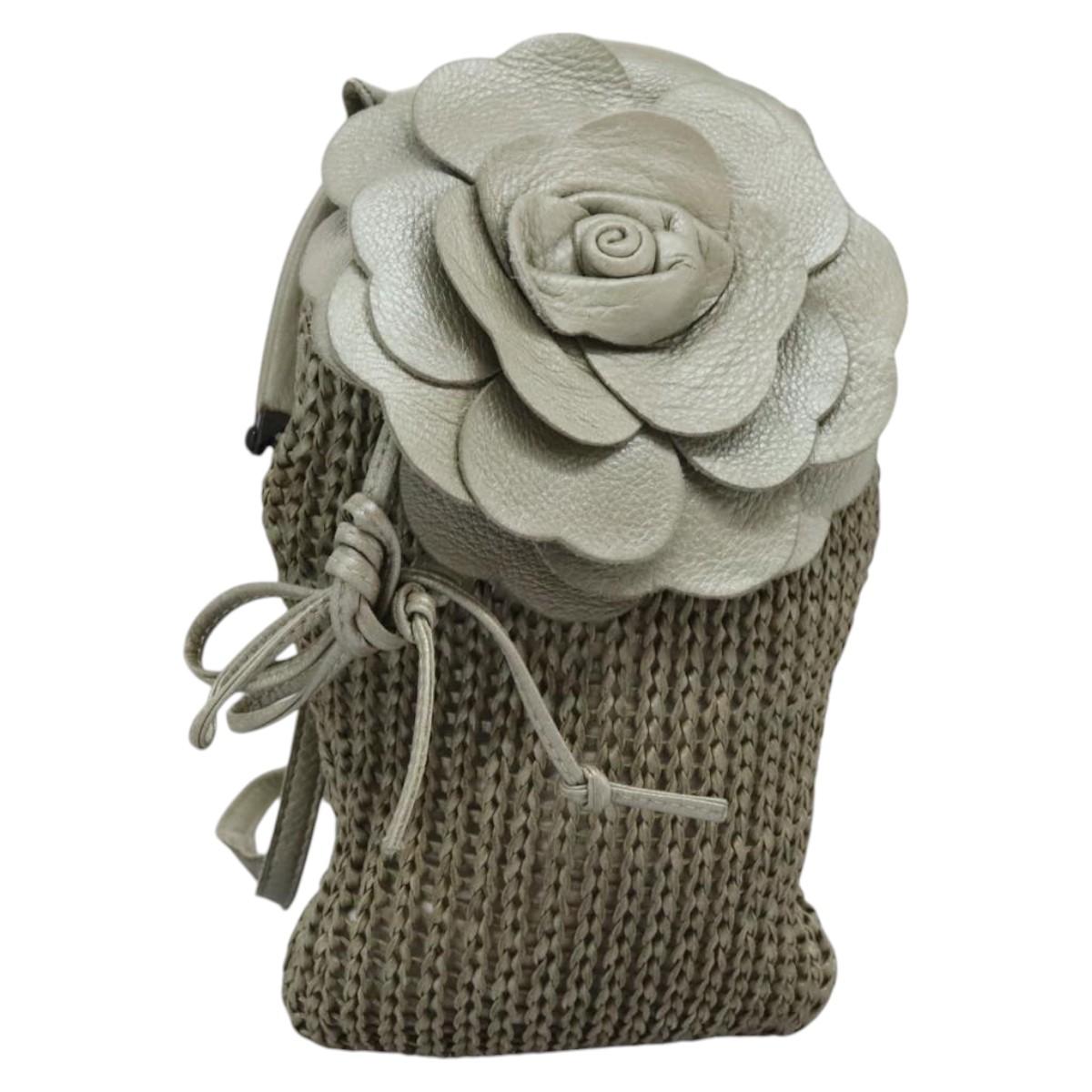 BOTTEGA VENETA Shoulder Bag Leather Beige Auth mr1037