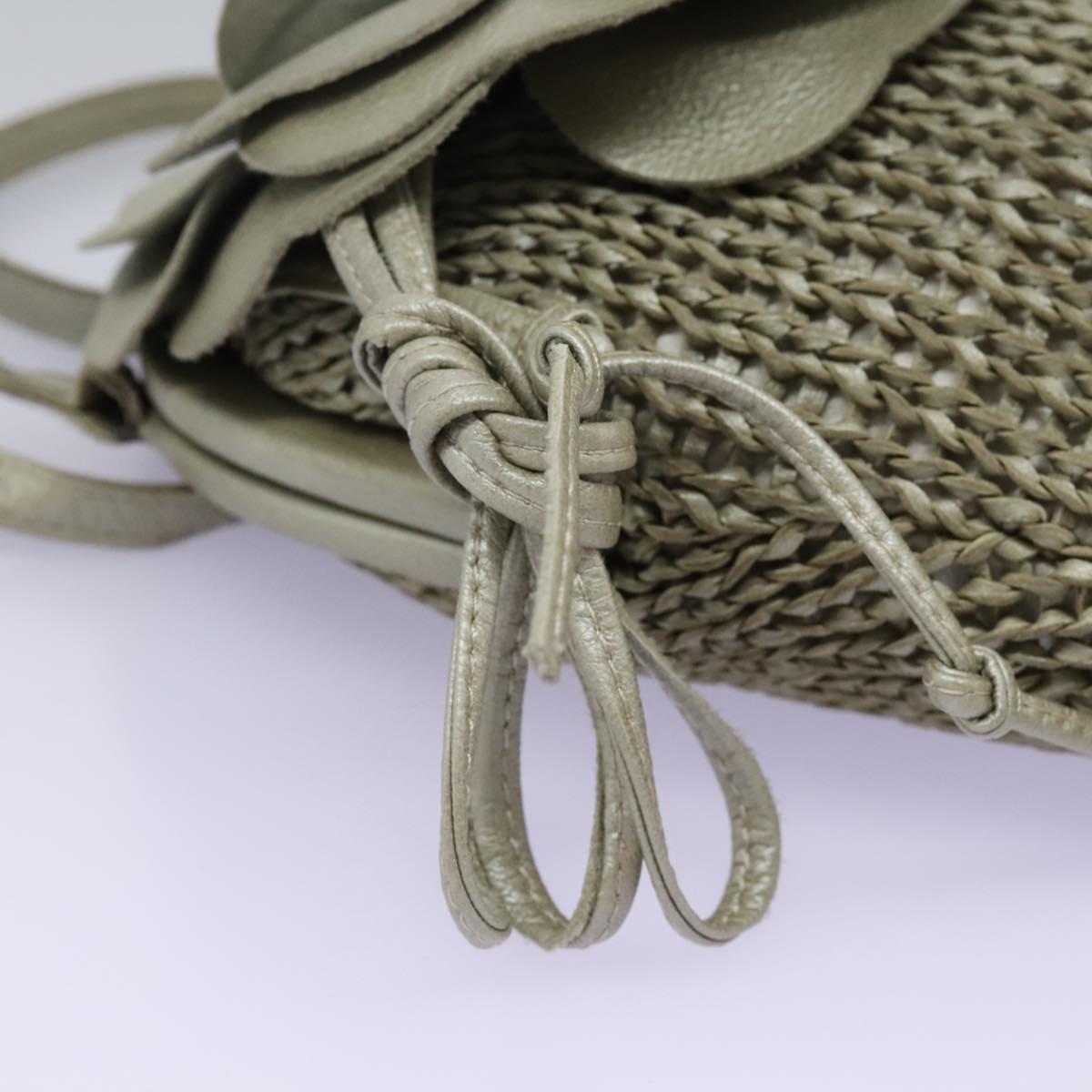 BOTTEGA VENETA Shoulder Bag Leather Beige Auth mr1037