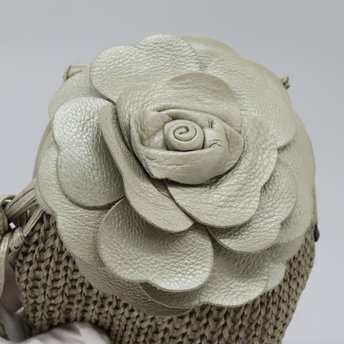 BOTTEGA VENETA Shoulder Bag Leather Beige Auth mr1037